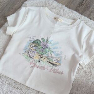 Cropped Graphic Printed T-Shirt